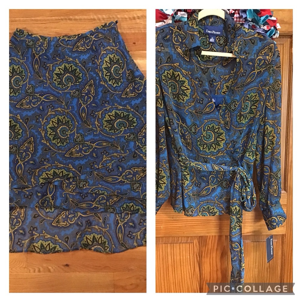 Woman’s two piece skirt set skirt is a size 10 top is a size 12 Evan picone NwT